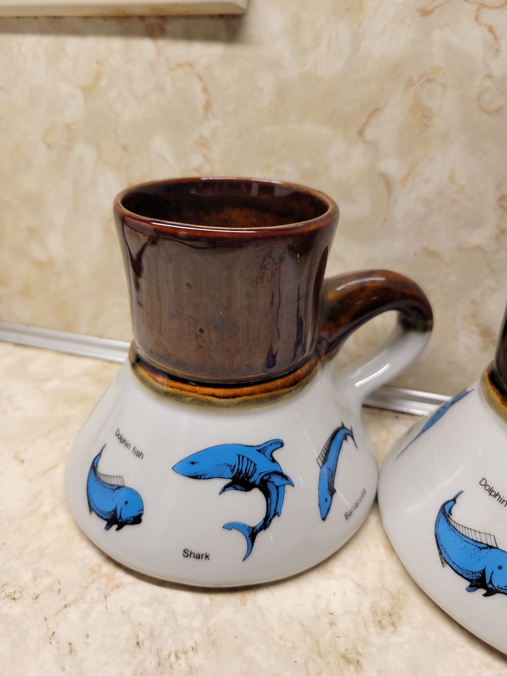 Blue Shark Ceramic Handle Mug - Unbranded